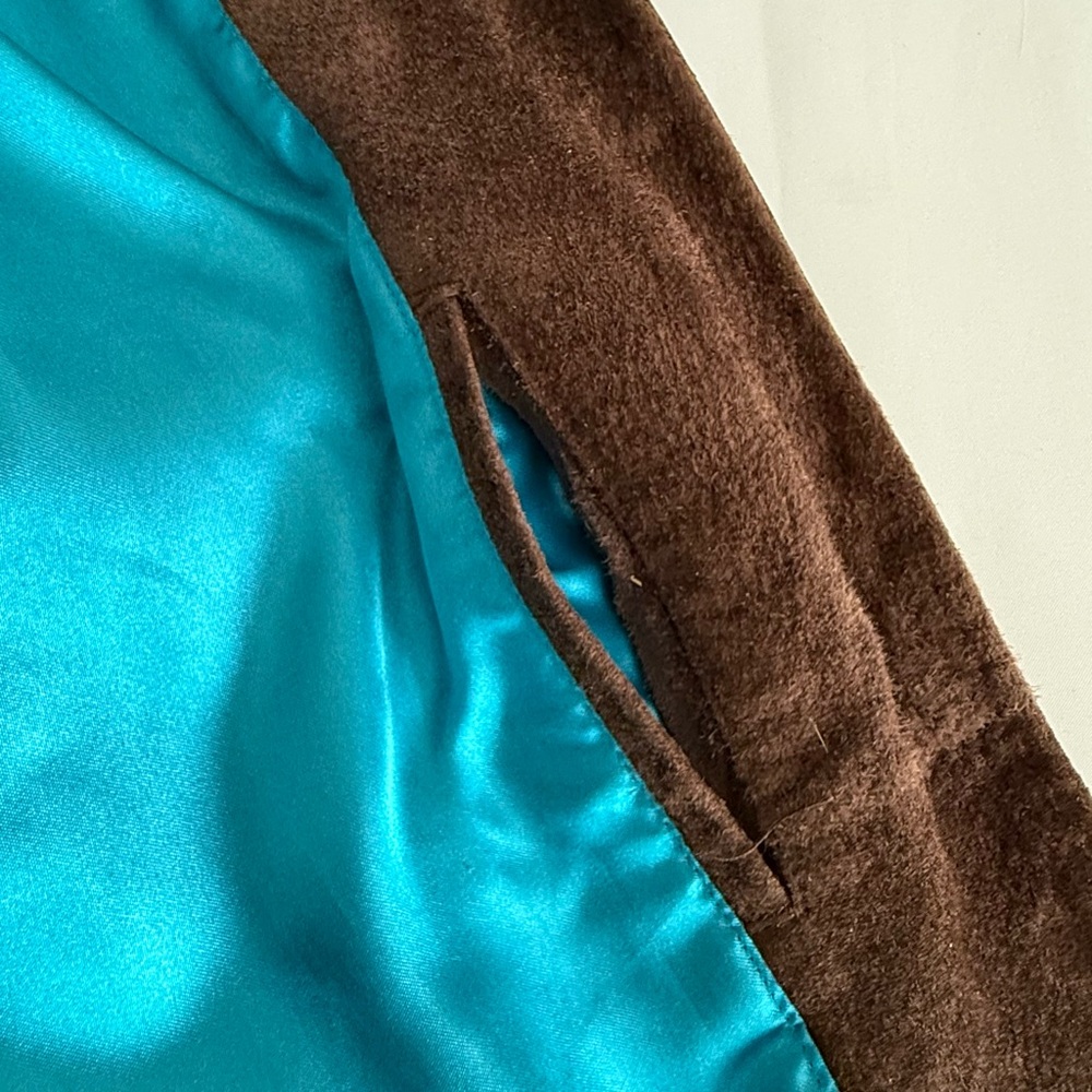 Vintage SAGUARO Brown Suede Leather Beaded Fringe Cowboy Western Jacket Size L - Picture 14 of 16